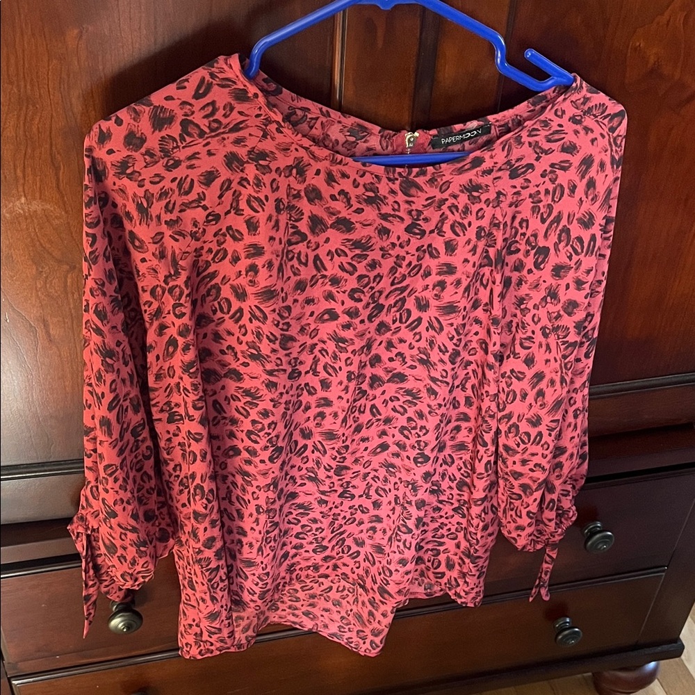Papermoon Red and Black Patterned Blouse